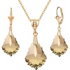 image:imageEVEVIC Austrian Crystals Baroque Pendant Necklace Earrings for Women 14K Gold Plated Hypoallergenic Leverback Drop Dangle Earrings Jewelry Set Light Topaz