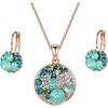 Green Main Crystal/Rose Gold-tone