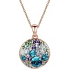 image:imageEVEVIC Austrian Crystals Round Disc Pendant Necklaces for Women Fashion 14K Gold Plated Hypoallergenic Dainty JewelryBlue Green CrystalsRose Goldtone