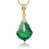 image:imageEVEVIC Austrian Crystals Teardrop Pendant Necklace for Women  14K gold plated brass162 adjustable chainlobster claspclassic teardrop crystal designgift boxEmerald