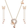 image:imageEVEVIC Butterfly Necklace and Dangle Earrings Set for Women  14K GoldPlated Stainless SteelAdjustable Lobster Clasp Gift For WomenStyleB RoseGoldtone
