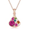 image:imageEVEVIC Dainty Austrian Crystals Pearshaped Pendant Necklaces for Women Fashion 14K Gold Plated Hypoallergenic JewelryRose Main CrystalRose Goldtone