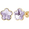 image:imageEVEVIC Flower Austrian Crystal Cute Stud Earrings for Women  14K Gold PlatedFlower Crystal with Playful CharmSecure Butterfly BackLight Up Daily OutfitsGift Box IncludedTanzanite