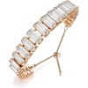 image:imageEVEVIC Rectangle Austrian Crystal Tennis Bracelet for Women  14K GoldPlatedSmooth Slider ClaspAdjustable Chain for a Perfect Wrist FitGift Box Brighten Daily Date and Party LooksWhite ClearGoldtone