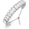 image:imageEVEVIC Rectangle Austrian Crystal Tennis Bracelet for Women  14K GoldPlatedSmooth Slider ClaspAdjustable Chain for a Perfect Wrist FitGift Box Brighten Daily Date and Party LooksWhite ClearSilvertone
