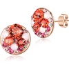 Pink Red Crystals/Rose Gold-tone