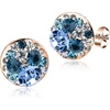 image:imageEVEVIC Round Austrian Crystal Colorful Stud Earrings for Women  14K GoldPlatedPlayful Colors Brighten Your LookS925 Sterling Silver PostGift Box IncludedFor Holiday Wear and GiftingBlue Main CrystalRose Goldtone