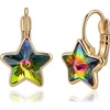 image:imageEVEVIC Star Austrian Crystal Leverback Dangle Drop Earrings for Women  14K GoldPlatedStarCut Crystal with Playful SparkleLeverback for Easy Secure WearLight Up Daily OutfitsGift Box IncludedVitrail Medium