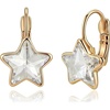 image:imageEVEVIC Star Austrian Crystal Leverback Dangle Drop Earrings for Women  14K GoldPlatedStarCut Crystal with Playful SparkleLeverback for Easy Secure WearLight Up Daily OutfitsGift Box IncludedWhite Clear