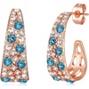 image:imageEVEVIC Stunning Multicolor Austrian Crystal Chunky Hoop Earrings for Women 14K Gold Plated Hypoallergenic Half Hoop Earring Trendy Jewelry GiftAquamarine Main CrystalGoldTone