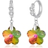 image:imageEVEVIC Trendy Austrian Crystal Flower Drop Leverback Earrings for Women 14k White Gold Plated Huggie Earring Hypoallergenic Jewelry GiftVitrail Medium