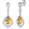 image:imageEVEVIC Trendy Austrian Crystal Teardrop Halo Hollow Drop Earrings for Women 14K Gold Plated Dangle Earring Hypoallergenic Jewelry GiftYellow Gold