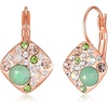 image:imageMulticolored Austrian Crystal Square Drop Leverback Earrings for Women 14K Gold Plated Huggie Earrings Hypoallergenic JewelryGreen OpalAurora Borealis Crystal