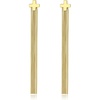image:imageStainless Steel Cross Long Tassel Dangle Earrings for Women Fashion 14K Gold Plated Hypoallergenic Statement Jewelry GiftGold