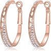 image:imageStunning Austrian Crystal Hollow Hoop Earrings for Women Fashion 14K Gold Plated Hypoallergenic Jewelry GiftWhite CrystalRose Goldtone