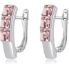 image:imageStunning Austrian Crystal Leverback Earrings for Women 14K White Gold Plated Huggie Earrings Hypoallergenic Jewelry GiftAntique Pink