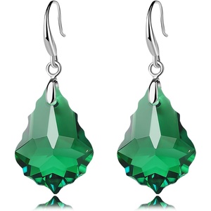 image:imageEVEVIC Austrian Crystal Baroque Teardrop Dangle Earrings for Women  14K GoldPlatedHypoallergenicBrilliant FacetsFluid MovementEasyWear Fishhook FitFor Daily Wear And Special OccasionsGreen