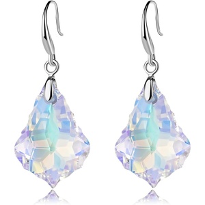 image:imageEVEVIC Austrian Crystal Baroque Teardrop Dangle Earrings for Women  14K GoldPlatedHypoallergenicBrilliant FacetsFluid MovementEasyWear Fishhook FitFor Daily Wear And Special OccasionsAurora Borealis
