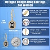 image:imageAustrian Crystal Octagon Dangle Hook Earrings for Women  14K gold plated brassgeometric crystalshining halogift boxBlack Crystal
