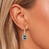 image:imageAustrian Crystal Octagon Dangle Hook Earrings for Women  14K gold plated brassgeometric crystalshining halogift boxBlack Crystal
