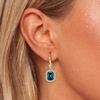 image:imageAustrian Crystal Octagon Dangle Hook Earrings for Women  14K gold plated brassgeometric crystalshining halogift boxDark Blue