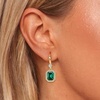 image:imageAustrian Crystal Octagon Dangle Hook Earrings for Women  14K gold plated brassgeometric crystalshining halogift boxEmerald