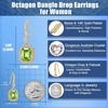 image:imageAustrian Crystal Octagon Dangle Hook Earrings for Women  14K gold plated brassgeometric crystalshining halogift boxFern Green