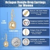 image:imageAustrian Crystal Octagon Dangle Hook Earrings for Women  14K gold plated brassgeometric crystalshining halogift boxLight Topaz