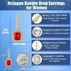 image:imageAustrian Crystal Octagon Dangle Hook Earrings for Women  14K gold plated brassgeometric crystalshining halogift boxRed