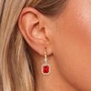 image:imageAustrian Crystal Octagon Dangle Hook Earrings for Women  14K gold plated brassgeometric crystalshining halogift boxRed