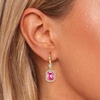 image:imageAustrian Crystal Octagon Dangle Hook Earrings for Women  14K gold plated brassgeometric crystalshining halogift boxRose Pink