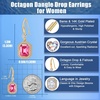 image:imageAustrian Crystal Octagon Dangle Hook Earrings for Women  14K gold plated brassgeometric crystalshining halogift boxRose Pink