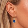 image:imageAustrian Crystal Octagon Dangle Hook Earrings for Women  14K gold plated brassgeometric crystalshining halogift boxSapphire