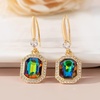 image:imageAustrian Crystal Octagon Dangle Hook Earrings for Women  14K gold plated brassgeometric crystalshining halogift boxVitrail Medium