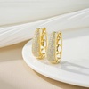 image:imageAustrian Crystal Oval Hoop Earrings for Women Hinged Hoop 14K Gold Plated Hypoallergenic Statement Jewelry GiftGold