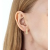 image:imageAustrian Crystal Oval Hoop Earrings for Women Hinged Hoop 14K Gold Plated Hypoallergenic Statement Jewelry GiftGold