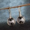 image:imageAustrian Crystal Round Drop Dangle Earrings for Women 14K Gold Plated Hypoallergenic JewelryGreyBlack