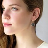 image:imageAustrian Crystal Round Drop Dangle Earrings for Women 14K Gold Plated Hypoallergenic JewelryGreyBlack