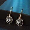 image:imageAustrian Crystal Round Drop Dangle Earrings for Women 14K Gold Plated Hypoallergenic JewelryGreyBlack