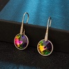 image:imageAustrian Crystal Round Drop Dangle Earrings for Women 14K Gold Plated Hypoallergenic JewelryRainbow