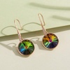 image:imageAustrian Crystal Round Drop Dangle Earrings for Women 14K Gold Plated Hypoallergenic JewelryRainbow