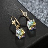 image:imageCube Austrian Crystal Necklace Earrings Set for Women 14K Gold Plated Jewelry