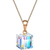 image:imageCube Austrian Crystal Necklace Earrings Set for Women 14K Gold Plated Jewelry