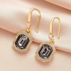 image:imageEVEVIC Austrian Crystal Halo Octagon Pendant Necklaces Earrings Set for Women 14K Gold Plated Fashion Dainty Hypoallergenic Jewelry Sets Black Crystal