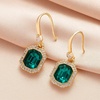 image:imageEVEVIC Austrian Crystal Halo Octagon Pendant Necklaces Earrings Set for Women 14K Gold Plated Fashion Dainty Hypoallergenic Jewelry Sets Emerald