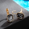 image:imageEVEVIC Austrian Crystal Octagon Pendant Necklaces Earrings Set for Women 14K Gold Plated Hypoallergenic Fashion Jewelry Sets Black