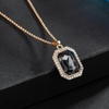 image:imageEVEVIC Austrian Crystal Octagon Pendant Necklaces Earrings Set for Women 14K Gold Plated Hypoallergenic Fashion Jewelry Sets Black