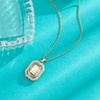 image:imageEVEVIC Austrian Crystal Octagon Pendant Necklaces Earrings Set for Women 14K Gold Plated Hypoallergenic Fashion Jewelry Sets Teal