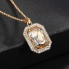 image:imageEVEVIC Austrian Crystal Octagon Pendant Necklaces Earrings Set for Women 14K Gold Plated Hypoallergenic Fashion Jewelry Sets Teal