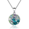 image:imageEVEVIC Austrian Crystals Round Disc Pendant Necklace Earrings Set for Women 14K Gold Plated Jewelry Sets